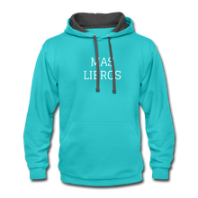Load image into Gallery viewer, Mas Libros Contrast Hoodie - scuba blue/asphalt