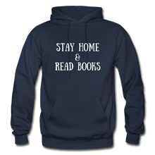 Load image into Gallery viewer, Stay Home & Read books Unisex Adult Hoodie - navy