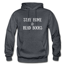 Load image into Gallery viewer, Stay Home & Read books Unisex Adult Hoodie - charcoal gray