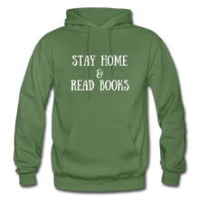 Load image into Gallery viewer, Stay Home & Read books Unisex Adult Hoodie - military green