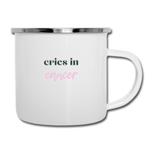 Load image into Gallery viewer, Cries in Cancer Camper Mug - white