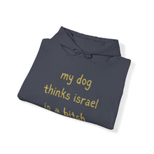 Load image into Gallery viewer, My dog thinks Israel is a b - Unisex Heavy Blend™ Hooded Sweatshirt
