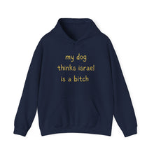 Load image into Gallery viewer, My dog thinks Israel is a b - Unisex Heavy Blend™ Hooded Sweatshirt
