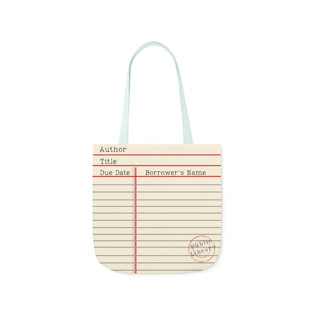 Library Card Polyester Canvas Tote Bag