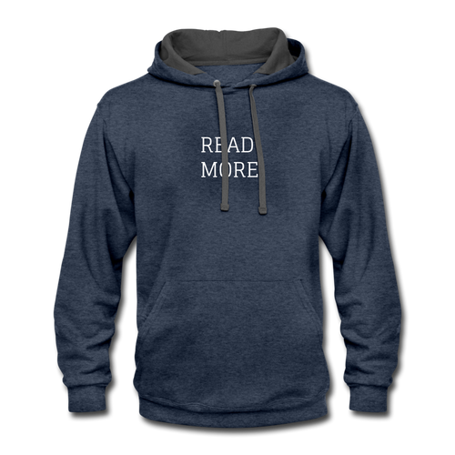 Read More Unisex Contrast Hoodie - indigo heather/asphalt