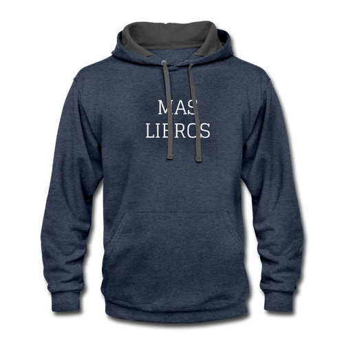 Mas Libros Contrast Hoodie - indigo heather/asphalt