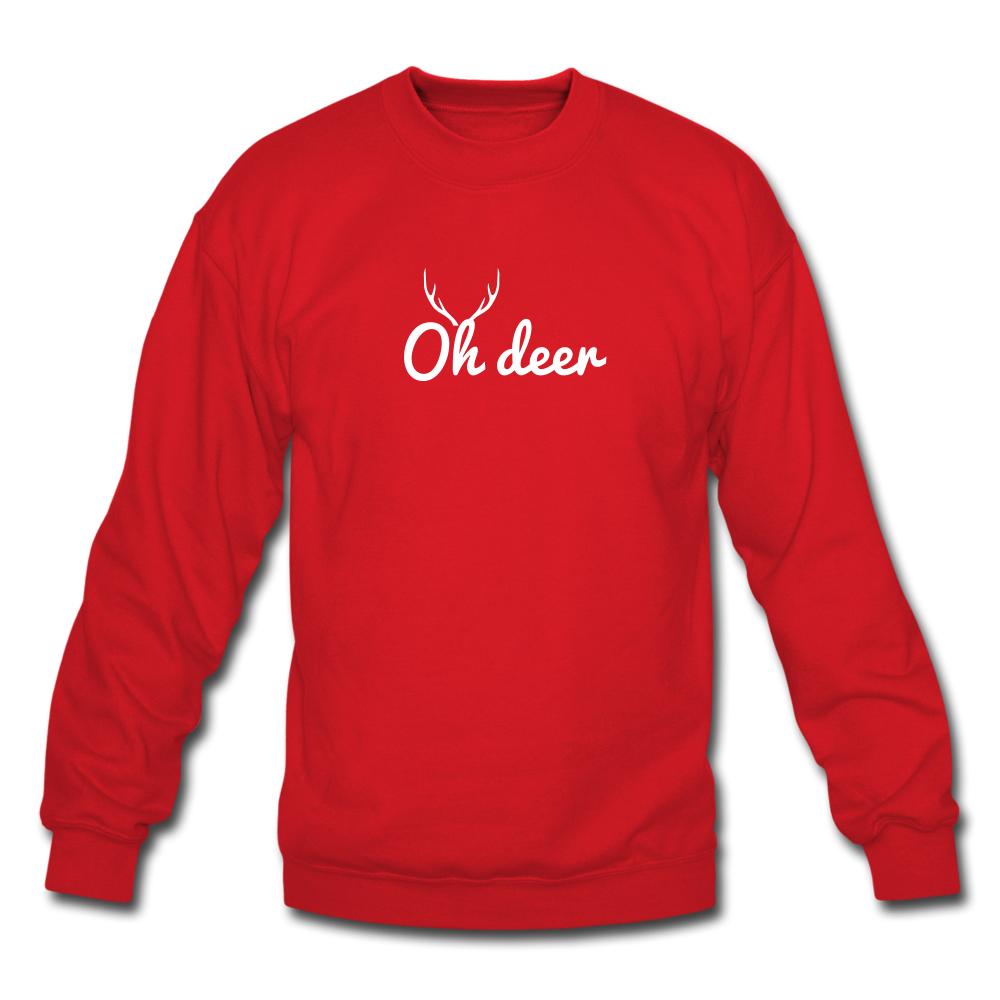 Oh Deer Crewneck Sweatshirt - red