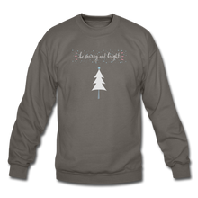 Load image into Gallery viewer, Be Merry &amp; Bright Crewneck Sweatshirt - asphalt gray
