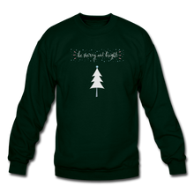 Load image into Gallery viewer, Be Merry &amp; Bright Crewneck Sweatshirt - forest green
