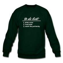 Load image into Gallery viewer, To do list Crewneck Sweatshirt - forest green
