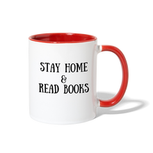 Load image into Gallery viewer, Stay Home &amp; Read Books Contrast Coffee Mug - white/red
