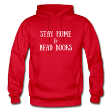 Load image into Gallery viewer, Stay Home &amp; Read books Unisex Adult Hoodie - red
