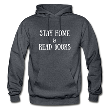 Load image into Gallery viewer, Stay Home &amp; Read books Unisex Adult Hoodie - charcoal gray
