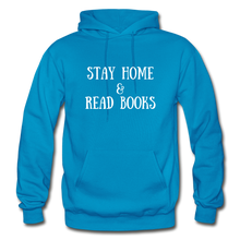 Load image into Gallery viewer, Stay Home &amp; Read books Unisex Adult Hoodie - turquoise

