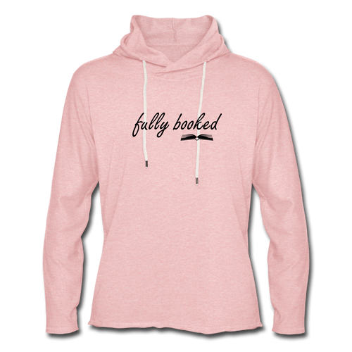 Fully booked Unisex Lightweight Terry Hoodie - cream heather pink